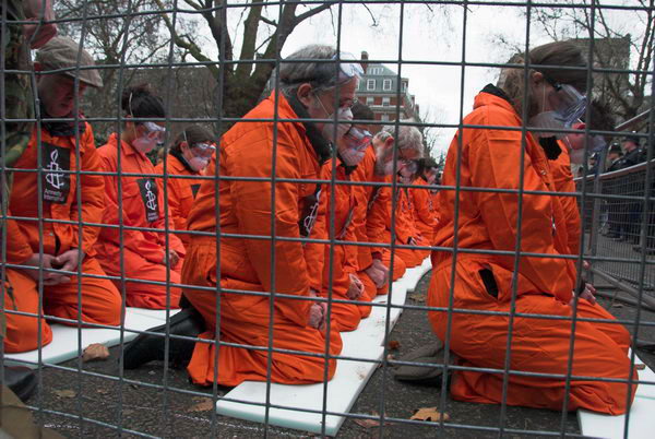 Amnesty 'Close Guantanamo' demo, US Embassy, London © Peter Marshall, 2007