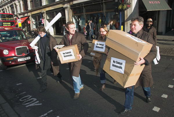 No Sweat and Burberry workers protest factory closure © 2007, Peter Marshall