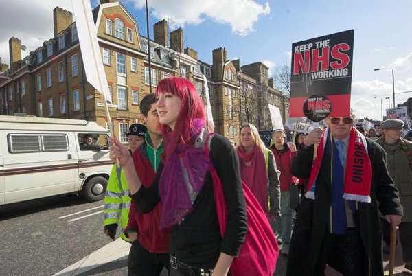 Keep our NHS Public Whitechapel-Hackney march © 2007, Peter Marshall